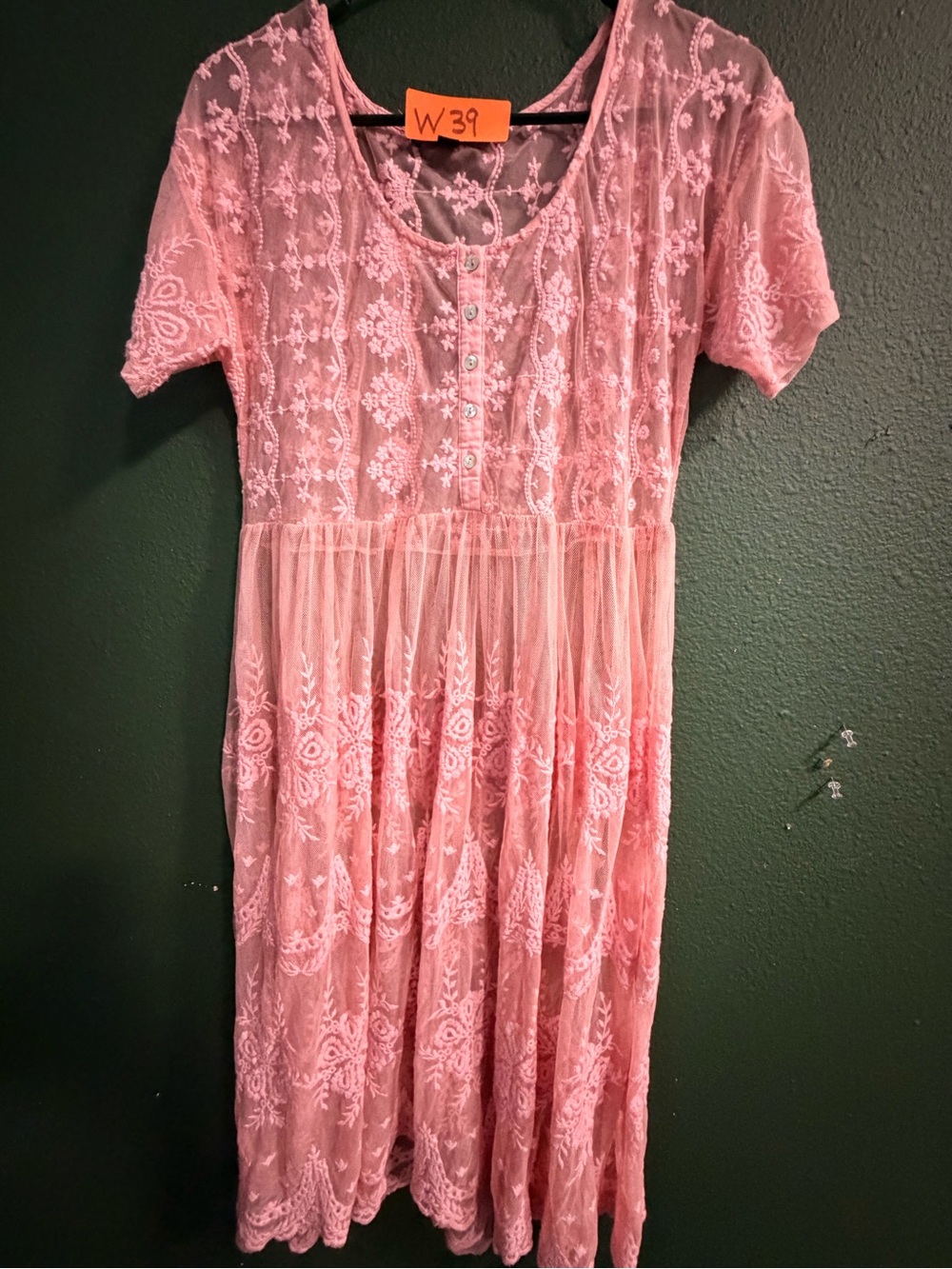 Suzanne Betro Pink Lace Overlay Girls' Dress